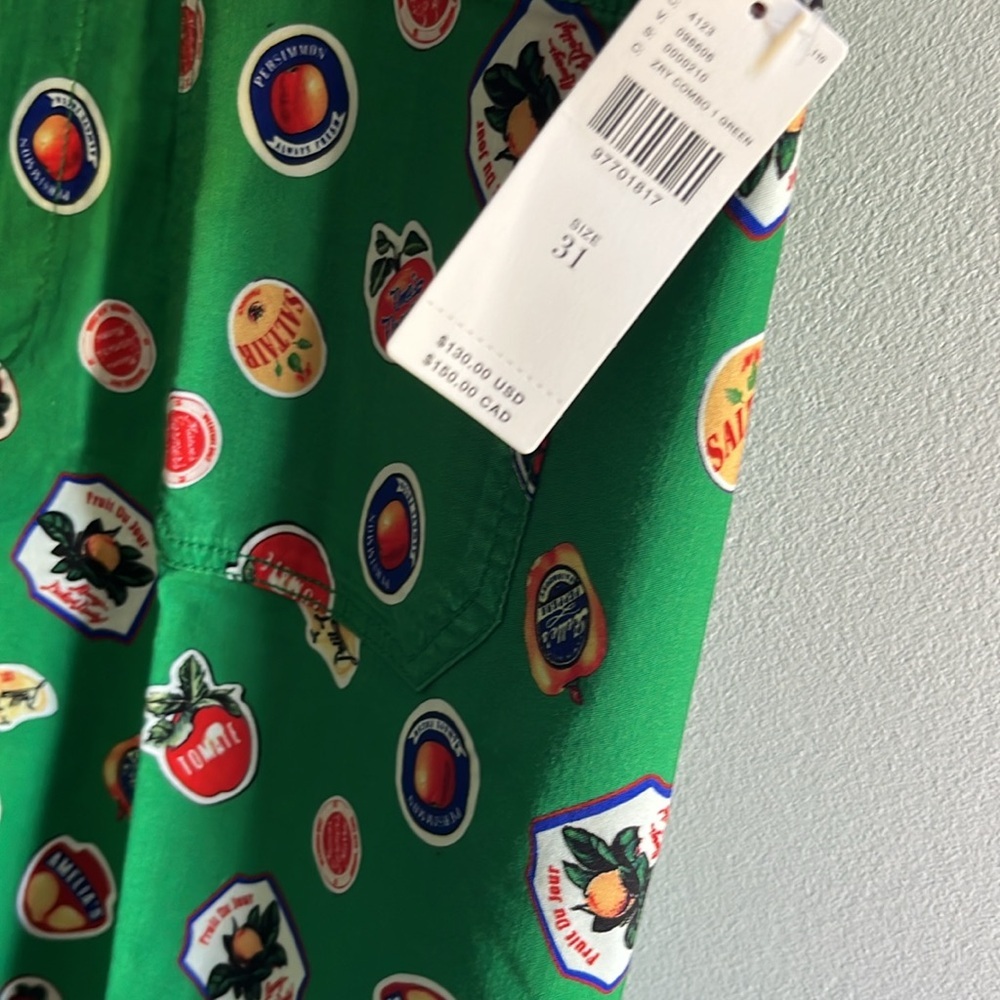 Anthropologie Green Wide-Leg Printed Pants - Picture 12 of 15